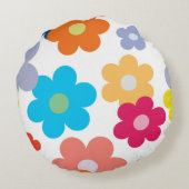 扁平数々のな花柄 ラウンドクッション (裏面)