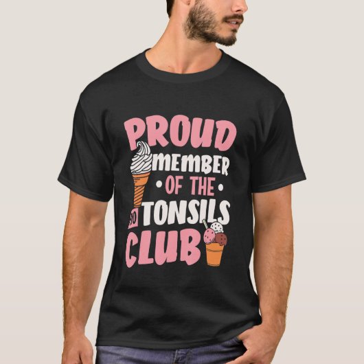 扁桃炎誇りを持った部材No扁桃腺クラブトンシルRe Tシャツ (正面)
