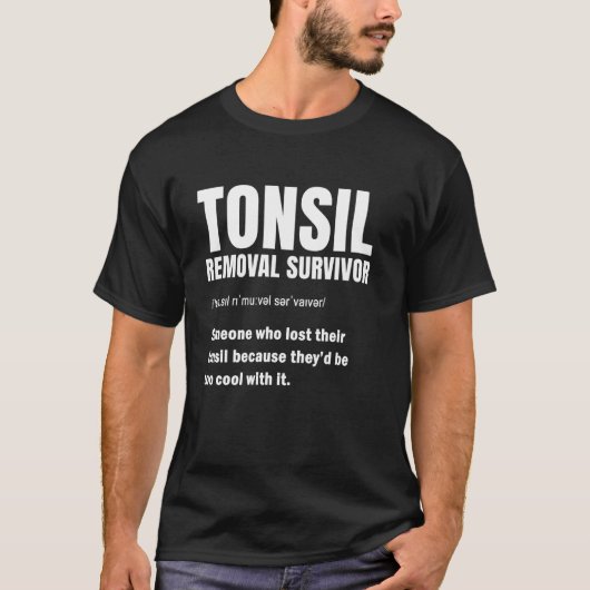 扁桃腺摘出手術 おもしろい回復 扁桃摘出術 Tシャツ (正面)