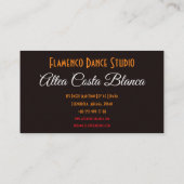 扇のスペインの黒と赤のフラメンコダンサー 名刺 (裏面)