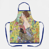 扇を持つ女性 by Gustav Klimt、ヴィンテージ ジャポニズム エプロン (正面)