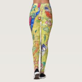 扇を持つ女性 by Gustav Klimt、ヴィンテージ ジャポニズム レギンス