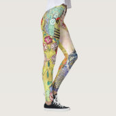 扇を持つ女性 by Gustav Klimt、ヴィンテージ ジャポニズム レギンス (右)