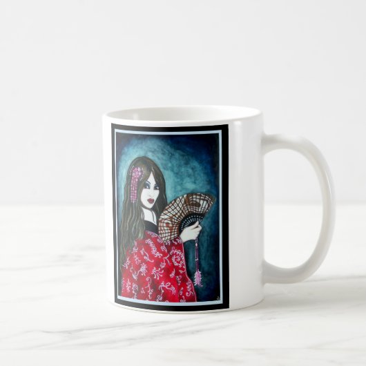 扇を持つ芸者 コーヒーマグカップ (右)