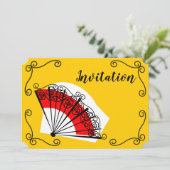 扇スペインの形コーナー招待状水平 招待状 (スタンド正面)