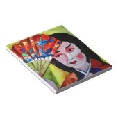 扇子を持つ日本の芸妓 原画 絵画 ノートパッド (アングル)