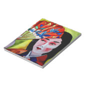 扇子を持つ日本の芸妓 原画 絵画 ノートパッド (回転)