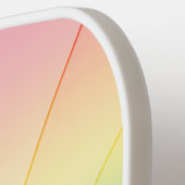 扇形の虹のグラデーション ピックルボールラケット (左詳細)