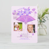 扇形2枚写真誕生日パーティー招待状 招待状 (スタンド正面)