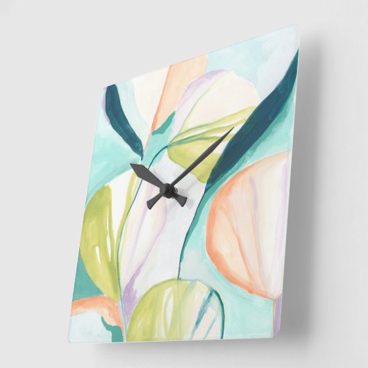 扇花IV スクエア壁時計 (傾斜)