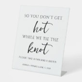 扇風機と水白黒を取ミニマルる 台座サイン (正面)