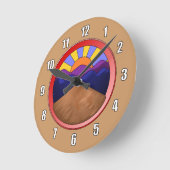 扇風機のロゴ ラウンド壁時計 (傾斜)