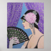 扇風機を持った女性 ポスター (正面)