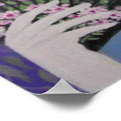 扇風機を持った女性 ポスター (角)