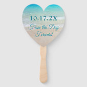 扇風機を持ってビーチ結婚式する ハンドファン (裏面)