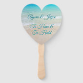 扇風機を持ってビーチ結婚式する ハンドファン (正面)