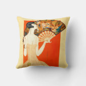 扇風機を持つアールデコレディ クッション (裏面)