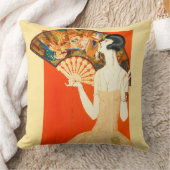 扇風機を持つアールデコレディ クッション (ブランケット)