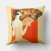 扇風機を持つアールデコレディ クッション (裏面)