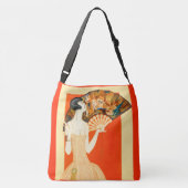 扇風機を持つアールデコレディ クロスボディバッグ (裏面)