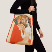 扇風機を持つアールデコレディ クロスボディバッグ (クローズアップ)