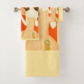 扇風機を持つアールデコレディ バスタオルセット (インサイチュ)