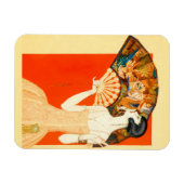 扇風機を持つアールデコレディ マグネット (横)