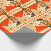 扇風機を持つアールデコレディ ラッピングペーパー (角)