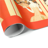 扇風機を持つアールデコレディ ラッピングペーパー (ロールコーナー)