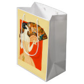 扇風機付きのアートデコの女性 ミディアムペーパーバッグ (裏面アングル)
