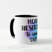 手おもしろいを伸ばすのをためらう マグカップ (正面左)