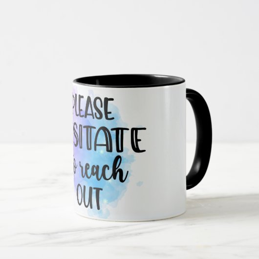 手おもしろいを伸ばすのをためらう マグカップ (正面右)