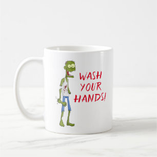 手おもしろいを洗うゾンビ コーヒーマグカップ