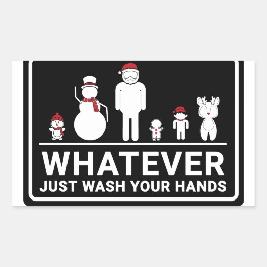 手おもしろいを洗えばサインが出る 長方形シール (正面)