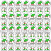 手おもしろい作小人かわいいクリスマスビジネス シール (正面)