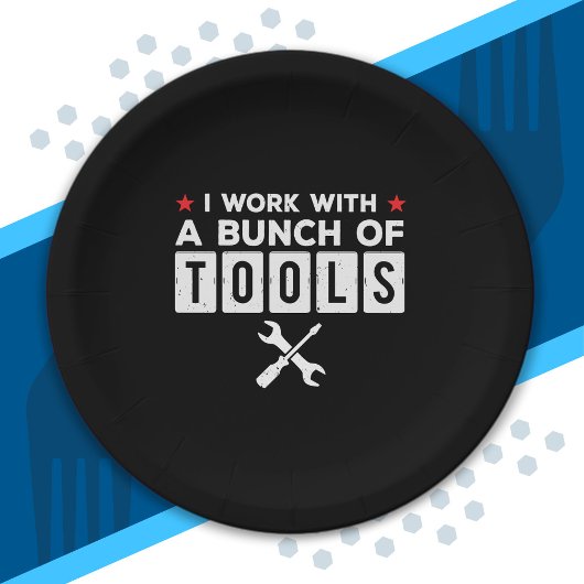 手おもしろい利大工ギフト – 私はツールを使用して作業 ペーパープレート