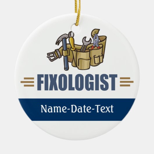 手おもしろい利 セラミックオーナメント (正面)