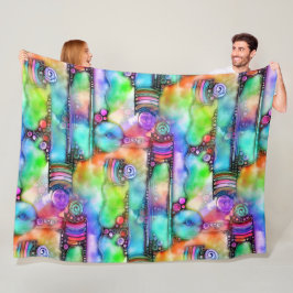 手およびデジタル絵を描シームレスパターン64 フリースブランケット