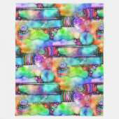 手およびデジタル絵を描シームレスパターン64 フリースブランケット (正面)