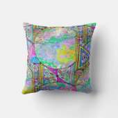 手およびデジタル色彩の鮮やかシームレスパターン56 クッション (裏面)