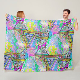 手およびデジタル色彩の鮮やかシームレスパターン56 フリースブランケット