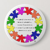 手およびハートの円の保護のための祈りの言葉 缶バッジ (正面)