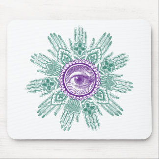 手および目の円 マウスパッド