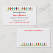 手お母さんおよび子供のカスタム情報を保持している子供 コーリングカード (正面/裏面)