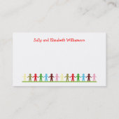 手お母さんおよび子供のカスタム情報を保持している子供 コーリングカード (裏面)