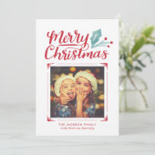 手お洒落で手紙を書いたクリスマス写真 シーズンカード (スタンド正面)