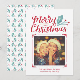 手お洒落で手紙を書いたクリスマス写真 シーズンカード
