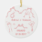 手お洒落で描いた婚約したドードゥードゥーの形見 セラミックオーナメント (正面)