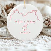 手お洒落で描いた婚約したドードゥードゥーの形見 セラミックオーナメント