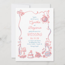 手お洒落ファンキー引きピンクブルー結婚ズ